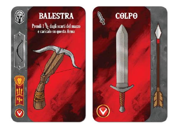 Layout complementare carte Equipaggiamento e carte Colpo.